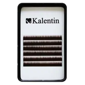 Kalentin Extensión de Cejas Planas Marrón Oscuro 7mm